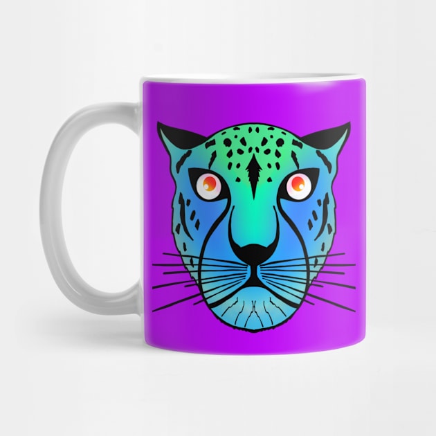 Neon Blue and Green Leopard by galaxieartshop